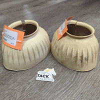 Pr Ribbed Velcro Bell Boots *gc, older?, clean, dingy, stains, residue, scrapesstains, mnr dirt
