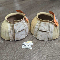 Pr Ribbed Velcro Bell Boots *gc, older?, clean, dingy, stains, residue, scrapesstains, mnr dirt
