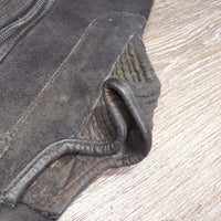 Suede Half Chaps, Zippers, Buckle Top Strap *gc, dirty, hairy, stains, residue, older
