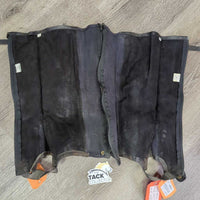 Suede Half Chaps, Zippers, Buckle Top Strap *gc, dirty, hairy, stains, residue, older
