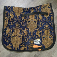 Thick Quilt Dressage Saddle Pad, tabs *vgc, clean, hairy, faded, rubs, puckers, dingy underside
