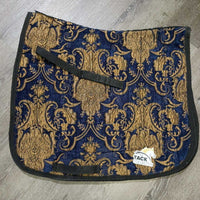 Thick Quilt Dressage Saddle Pad, tabs *vgc, clean, hairy, faded, rubs, puckers, dingy underside
