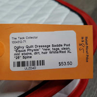 Quilt Dressage Saddle Pad "Equus Physio" *new, tags, clean, mnr stains, dirt, hair
