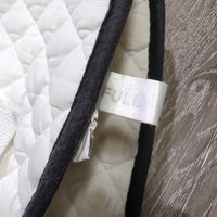 Quilt Dressage Pad, "Carrots & Cocktails" *gc, clean, mnr stains, rubs, hair, pills, dingy, faded, puckers
