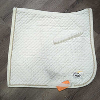Quilt Dressage Pad, piping *gc, clean, pills, stains, mnr threads, unstitched, dingy
