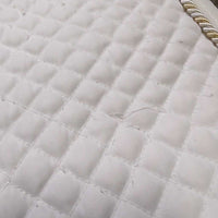 Quilt Dressage Pad, piping *gc, clean, pills, stains, mnr threads, unstitched, dingy
