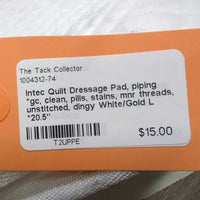 Quilt Dressage Pad, piping *gc, clean, pills, stains, mnr threads, unstitched, dingy

