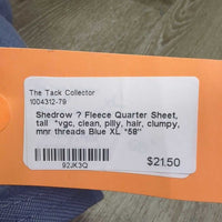Fleece Quarter Sheet, tail *vgc, clean, pilly, hair, clumpy, mnr threads

