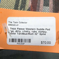 Thick Fleece Western Saddle Pad *gc, dirty, v.hairy, rubs, clumpy, twist
