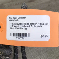 Thick Nylon Rope Halter *fair/poor, v.frayed, v.rubbed & threads
