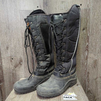Tall Winter Riding Boots, Zipper, Laces *gc/fair, dirty, hairy, v.holey/torn inner heels
