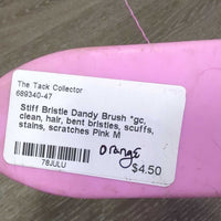 Stiff Bristle Dandy Brush *gc, clean, hair, bent bristles, scuffs, stains, scratches
