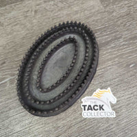 Rubber Curry, handle, round bristles *vgc/gc, mnr film, hair, dirt, scratches
