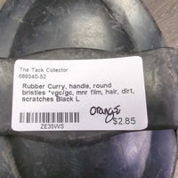 Rubber Curry, handle, round bristles *vgc/gc, mnr film, hair, dirt, scratches
