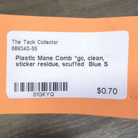 Plastic Mane Comb *gc, clean, sticker residue, scuffed
