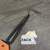 Metal Hoof Pick, vinyl grip *vgc/gc, rust, mnr dirt, residue
