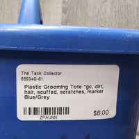 Plastic Grooming Tote *gc, dirt, hair, scuffed, scratches, marker
