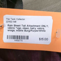 Rain Sheet Tail Attachment ONLY, velcro *vgc, clean, hairy velcro, snags, stains
