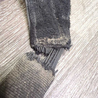 Pr Leather Half Chaps *gc, clean, older, TORN & puckered els, v.rubbed, pilly, mnr pills, residue, scuffs
