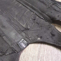 Pr Leather Half Chaps *gc, clean, older, TORN & puckered els, v.rubbed, pilly, mnr pills, residue, scuffs
