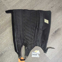 Pr Leather Half Chaps *gc, clean, older, TORN & puckered els, v.rubbed, pilly, mnr pills, residue, scuffs
