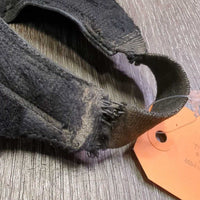 Pr Leather Half Chaps *gc, clean, older, TORN & puckered els, v.rubbed, pilly, mnr pills, residue, scuffs
