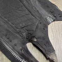 Pr Leather Half Chaps *gc, clean, older, TORN & puckered els, v.rubbed, pilly, mnr pills, residue, scuffs
