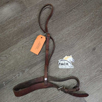 Flat Wide Noseband *gc/fair, riveted sides, rubs, dirty, cracks, rubs, scrapes, older, stiff
