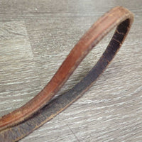 Flat Wide Noseband *gc/fair, riveted sides, rubs, dirty, cracks, rubs, scrapes, older, stiff
