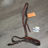 Flat Wide Noseband *gc/fair, riveted sides, rubs, dirty, cracks, rubs, scrapes, older, stiff
