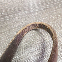 Flat Wide Noseband *gc/fair, riveted sides, rubs, dirty, cracks, rubs, scrapes, older, stiff
