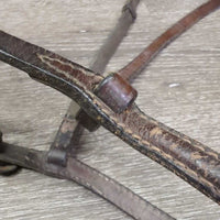 Narrow Rsd Leather Noseband *fair, creases, cracks, dirty, BROKEN keeper, residue, older, dry, stiff, slice
