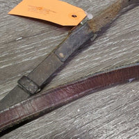 Narrow Rsd Leather Noseband *fair, creases, cracks, dirty, BROKEN keeper, residue, older, dry, stiff, slice
