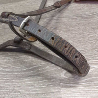 Narrow Rsd Leather Noseband *fair, creases, cracks, dirty, BROKEN keeper, residue, older, dry, stiff, slice
