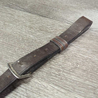 Flat Wide Adjustable Leather Breastplate, Standing Martingale Attachment *gc, v.dry, v.stiff, dusty, creases
