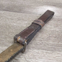 Flat Wide Adjustable Leather Breastplate, Standing Martingale Attachment *gc, v.dry, v.stiff, dusty, creases
