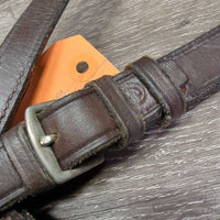 Flat Wide Adjustable Leather Breastplate, Standing Martingale Attachment *gc, v.dry, v.stiff, dusty, creases
