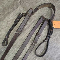 Flat Wide Adjustable Leather Breastplate, Standing Martingale Attachment *gc, v.dry, v.stiff, dusty, creases
