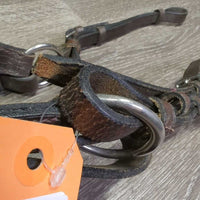 Flat Wide Adjustable Leather Breastplate, Standing Martingale Attachment *gc, v.dry, v.stiff, dusty, creases
