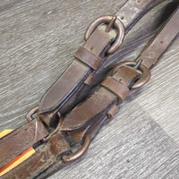 Leather Breastcollar, v.small snaps *fair, v.stiff, v.dry, thick film?mold, xholes, rusty
