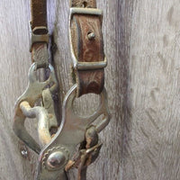 Wide Flat Headstall, Curb Bit, Plain Reins *fair, dirty, NO Throat, older, dry, stiff, dirty
