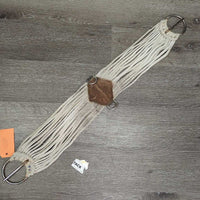 15 Nylon String Cinch, 2x String, Suede Center *fair, stains, dirty, rusty, hairy
