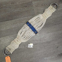27 Cotton String Wide Cinch, 2x D Rings *fair, dirty, faded, hairy, rust, rubs, snags, pills
