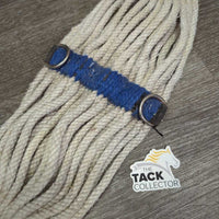 27 Cotton String Wide Cinch, 2x D Rings *fair, dirty, faded, hairy, rust, rubs, snags, pills

