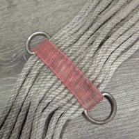 15 Nylon String Cinch, 2x D Rings, Leather Center *fair, v.dirty, stains, stiff, rubs, rusty
