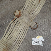 15 Thin Cotton String Cinch, 2x D Rings *fair, dirty, hairy, rusty, rubs, snags, unwrapped strings

