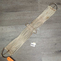 15 Thin Cotton String Cinch, 2x D Rings *fair, dirty, hairy, rusty, rubs, snags, unwrapped strings
