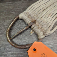 15 Thin Cotton String Cinch, 2x D Rings *fair, dirty, hairy, rusty, rubs, snags, unwrapped strings
