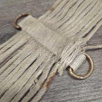 15 Thin Cotton String Cinch, 2x D Rings *fair, dirty, hairy, rusty, rubs, snags, unwrapped strings
