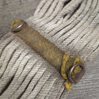 27 Thick Wide String Cinch, 2D Rings *fair, v.dirty/filthy, stained, frays, rubs, older, rusty, hairy
